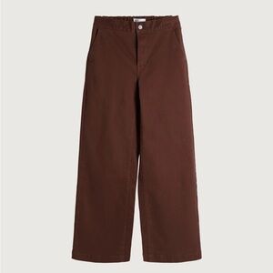 Oak + Fort twill Brown Wide-Leg Pants